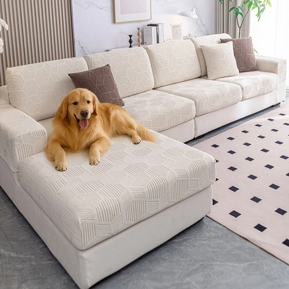 Honeycomb Pattern Water-resistant Stretch Full-Cover Magic Sectional Couch Cover