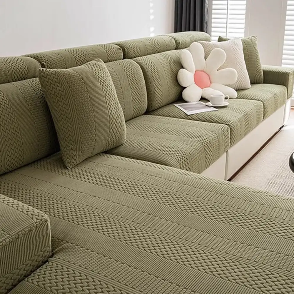 Polar Fleece Soft Antistatic Protection Sofa Stretch Full Wrap Sectional Couch Cover
