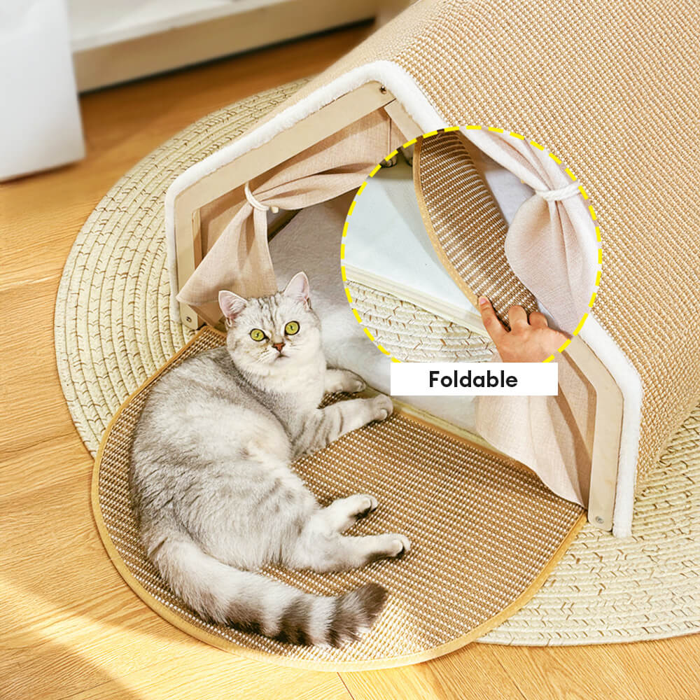 All-in-One Cat Tent with Scratching Roof and Cozy Sleeping Area - Image 4