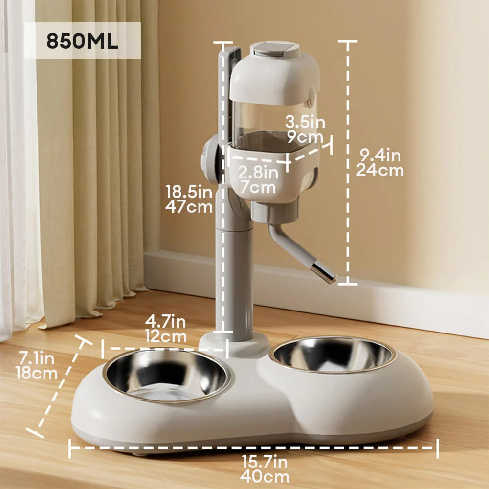 Pet Feeding Bowl Station Food Dispenser With Automatic Water - Image 7