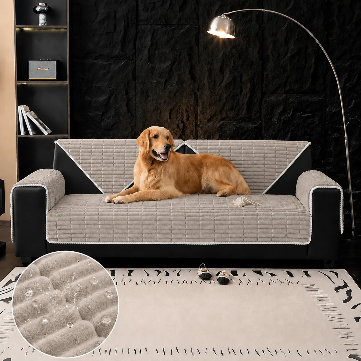 Waterproof Cozy Flannel Sofa Protection Non-Slip Couch Cover